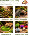 12-in-1 Hermit Crab Accessories Kit, 2026 New Kit for Bearded Dragon, Coconut Shell Hideout, Climbing Bridge, Hammock, V