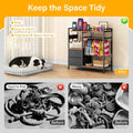 kepptory Dog Closet with Drawers & 4 Hooks, Freestanding Pet Garment Rack for Dog Clothes & Cat Accessories, Pet Supply 