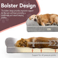Friends Forever Large Dog Bed, Orthopedic Pet Sofa Memory Foam Mattress, Calming Dog Couch, Wall Rim Pillow, Water Resistant Liner, Washable Cover, Non-Slip Bottom, Chester, Large Grey