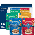 Blue Buffalo Delectables Natural Wet Dog Food Topper Variety Pack, Tasty Chicken, Hearty Beef, Tender Turkey, & Savory Lamb Dinner 3-oz (24 Pack- 6 of Each Flavor)