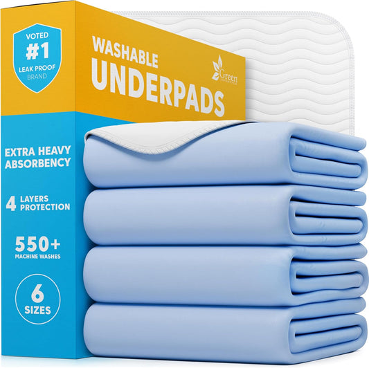 4 Pack Washable Pee Pads for Dogs 30"x34", Waterproof Puppy Pee Pads