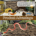 4PCS Reptile Cork Bark Mat,15.74 x 11.81 Inch Natural Cork Wood Terrarium Background Bearded Dragon Tank Bark Backdrop W