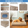 Dog Bed Cover Waterproof, Non-Slip Rectangular Pet Bed Protector for Dogs & Cats, Removable Washable Bed Sheet Replaceme