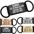 GoTags Silent Personalized Engraved Pet ID Dog and Cat Tags, Jingle Free Quiet Custom Name Tags (Black, Large)