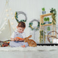 HOMESTEAD Rabbit Cage with Pull-Out Tray – 24 Inch Bunny Cage, Metal Rabbit Breeding Cage, Dual Access Doors, Waterproof