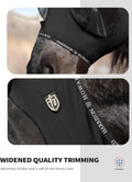 Harrison Howard Horse Fly Mask with Forelock Opening Stretch Breathable and Comfortable for Horses UV -Protection Black 