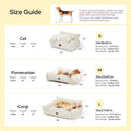 Bedsure ComfyFleece™ Cute Cat Couch for Pets - As Seen on TV on Good Day New York, Fluffy Cats beds for Indoor Cats with Removable Washable Cover, Supportive Pet Sofa, 24inch, Cream