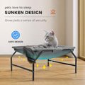 JUNSPOW Large Cat Hammock Bed - Free-Standing Square Pet Sleeping Bed, Detachable, Easy Assembly for Indoor/Outdoor Use (Gray)