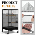 LIQWEI 1 Pc Large Bird Cage Seed Cather, Bird Cage Cover 31 X 118 Inches Adjustable Birds Cages Skirt, Elastic Band Mesh Cages Cover for Parrot Seed Guard