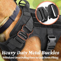 rabbitgoo Tactical Dog Harness for Large, Heavy Duty Pet Harness with Handle, No-Pull Service Vest Large Breed, Adjustable Military Dog Vest for Training Hunting Walking, Black, L