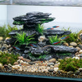 Aquarium Decor Mountain View Stone Ornament, Premium Landscape Fish Tank Decorations, Fish Tank Accessories, Ideal for B