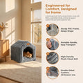 Indoor Dog House with Frame, Washable Plush Pet Tent for Dogs and Cats