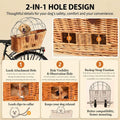 Dog Bike Basket Rear Racks Pet Carrier for Small Dogs up to 20 lbs, Brown
