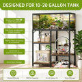 20 Gallon Fish Tank Stand with Storage, Aquarium Stand for 20 Gallon Tanks, Heavy Duty Metal Frame with 3 Engineered Woo