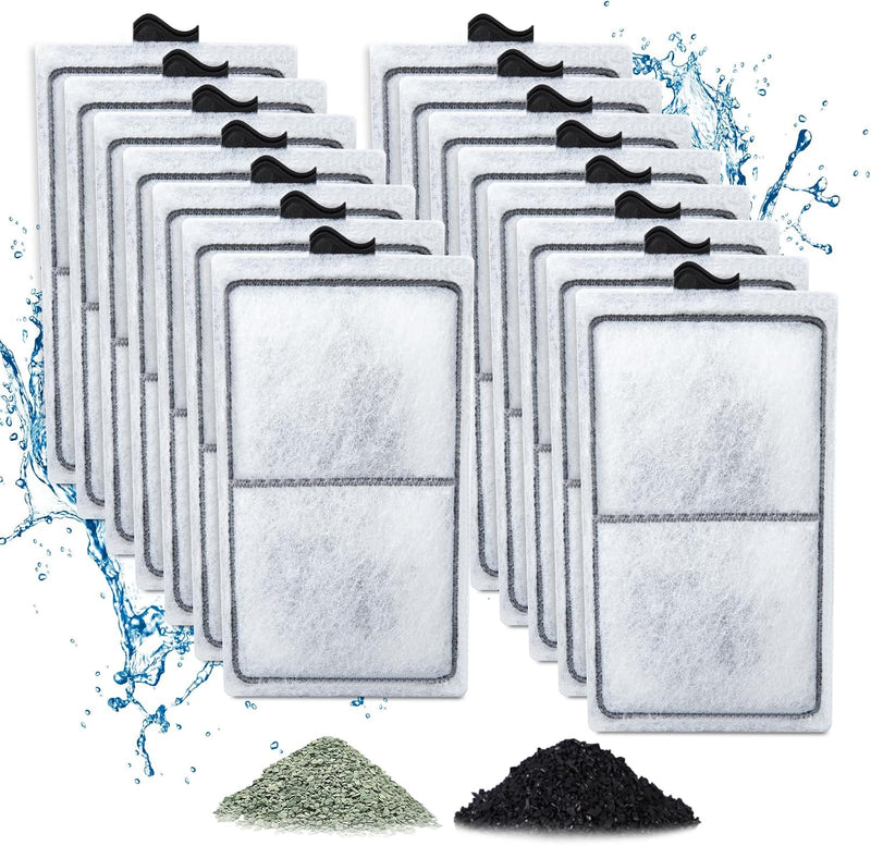 15 Pack PF-S Filter Cartridges Compatible with Silenstream PF10 Power Filters, Remplacement Aquarium Carbon Cartridge wi