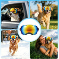 Dog Goggles UV Protection for Medium Large Breeds Rainbow PC Lens Soft TPU