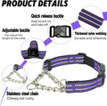 Chain Martingale Dog Collar, No Pull Reflective Training Collar, Purple, M