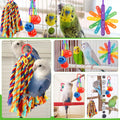 QUOZUO Small Bird Toys Parakeet Cage Accessories, Parakeet Toys, Swing Hanging Standing Chewing Toy, Bird Toys for Parakeets, Cockatiel, Parrot, 4pcs