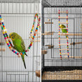 Bird Cage Ladder 22 x 3.93 in Climbing & Swing Toys Parakeets Cage Accessories Wooden Bird Playground Hanging Ladder for Small Birds Cockatiel(10 Steps)