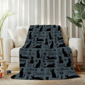 Custom Black Cat Blanket,Personalized Blankets,Custom Blanket with Name