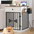 Hzuaneri 24.6 in Dog Crate Furniture with Storage & Power Indoor Dog Kennel