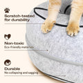 Peekaboo Cat Cave Donut - Cat Tunnel Bed for Indoor Cats – Cute Patterns Hideaway for Multiple & Large Cats, Scratch-Resistant (Light Gray)