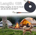 SEPXUFORE Tie Out Rope Dog Leash, Long Tether 8-10-13-15-20-25-30-35-40-50-65 FT Nylon Check Cord for Medium Large Dogs Indoor/Outdoor Camping Backyard (Black, 3/8" x 10ft)