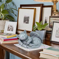 Sengocis Small Cat Memorial Stone Commemorates Our Lost Fur Baby,Peaceful Sleeping Cat Angel Statue for Garden,Indoor,Pet Grave Markers,and Loss of Cat Sympathy Gift(Gray)