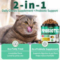 Cat Probiotics Treats for Digestive & Gut Support - 500 Crunchy & Creamy Cat Snacks - Cat Gut Health, Constipation Relief, Healthy Stool, Natural Supplement for Cats, Chicken Flavor (90-Day Supply)