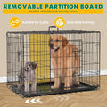 Aidoly Dog Crate - Medium 36 Inch Double Door Portable Dog Cage, Metal Wire Pet Kennel with Secure Lock, Leak-Proof Pan Tray, Foldable Design for Dogs Pets Indoor Training and Outdoor Travel