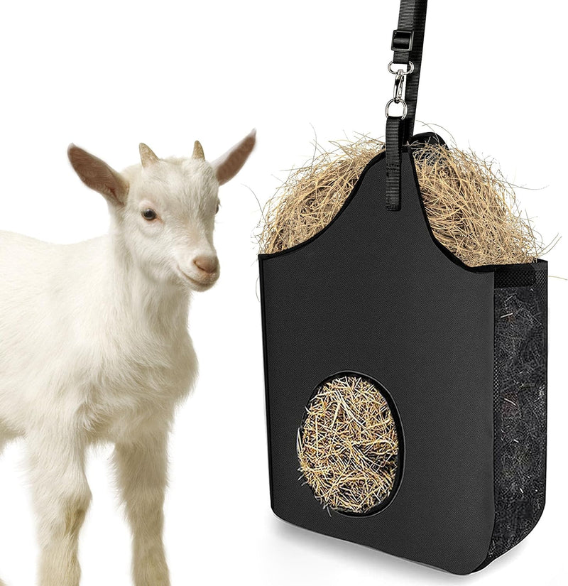 Hay Bag Hanging Goat Feeder Tote with Adjustable Strap