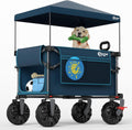 Portal 350L Collapsible Wagon Cart with Removable Canopy, 270LB Cart Blue