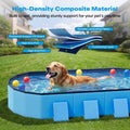 Pechfun Foldable Dog Pool, 82" Extra Large Portable Pet Bathtub with Non-Slip & Reinforced Support Boards for Indoor Outdoor Backyard Use (Blue)