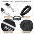Heellpxi Dog Leash with Waist Belt, Reflective Stitching, Dual Handles, Elastic Retractable Design, Perfect for Running, Black, Suitable for Medium and Large Dogs