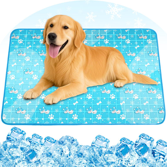 Yoheueoa Dog Cooling Mat, Pet Cooling Mat with Non-Toxic Solid Gel, Self-Cooling Pad for Dogs, Waterproof, Durable Cooling Bed for Indoor, Outdoor, Summer