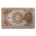 Dog Food Mats for Floors, Absorbent and Quick-Drying Pet Cat Food Mat,Anti-Fouling and Easy-to-Clean Pet Feeding Mat,Dog Bowl Mat for Messy Drinking Water Bowls.12 x20, Bohemia Style