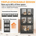 Homey Pet 43" Double Dog Crate, Heavy Duty Stackable Kennel with Divider