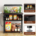POKIPO 20-29 Gallon Fish Tank Stand with Power Outlet and Slide-Out Shelf