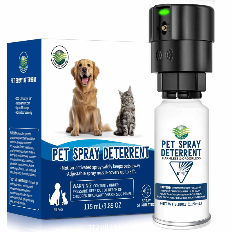 diloqio Motion Activated Pet Deterrent Spray System for Cats & Dogs Odorless Pet Deterrent, Senses Pets Up to 6 Feet Away, Friendly & Safe