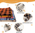 Adjustable Dog Bandana, Beige & Navy Plaid