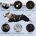 BRKURLEG Small Dog Coat with Harness, Full Body Dog Winter Jacket, Black, S