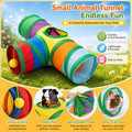 Rypet Guinea Pig Tunnel Hideout 3-Way Collapsible Small Pet Tubes, Rainbow