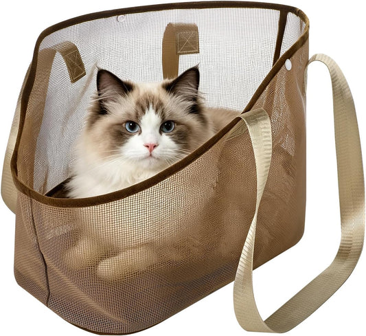 Mesh Dog Tote Carrier Breathable Pet Purse Bag Cat Sling Handbag for Small Dog Cat Outdoor Subway Shopping Hiking Walkin
