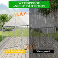 Outdoor Dog Kennel Cover Waterproof, 7.5 x 8 FT UV Protection Dog Fence Tarp with 50 Zip Ties for Outside Large Dog Encl