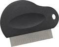 Master Grooming Tools Contoured Grip Flea Combs — Ergonomic Combs for Removing Fleas, Black, 3-inch