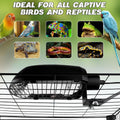 Bird Cage Light Fixture Combo Kit with Adjustable Timer,Lamp Hood with 2.4% UVB UVA 20W Compact Fluorescent Bulb for All Kinds Captive Birds Reptiles