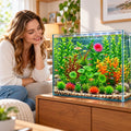 16-Piece Artificial Aquarium Plants Set – Vibrant, Realistic Fish Tank Decorations for Aquariums, Reptile Terrariums, an