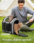 Pecute Cat Backpack with Widened Interior Space, Upgraded Dog Backpack Carrier with Various Ways to Carry, Pet Backpack 