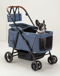 OJCME Dog Stroller for Large & Medium Dogs (20–132 lbs), Pet Stroller for 2 Small Dogs, Extra Large Heavy Duty, Foldable & Ventilated, Pink or Navy