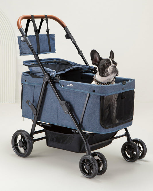 OJCME Dog Stroller for Large & Medium Dogs (20–132 lbs), Pet Stroller for 2 Small Dogs, Extra Large Heavy Duty, Foldable & Ventilated, Pink or Navy